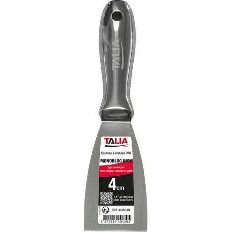 Couteau à enduire monobloc type américain inox 4cm - TALIAPLAST - 440430