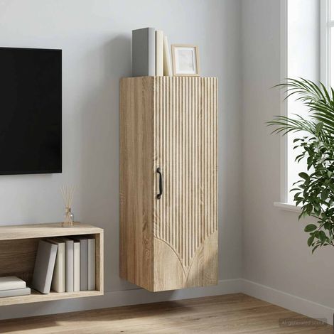 Armoire murale en bois d’ingénierie chêne Sonoma avec porte, 33 x 34,5 x 90 cm - PANGIVO (1/5)