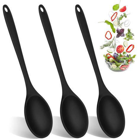Lot de 3 cuillères à mélanger en silicone pour pâtisserie, ustensiles de cuisine, accessoires de pâtisserie (1/5)