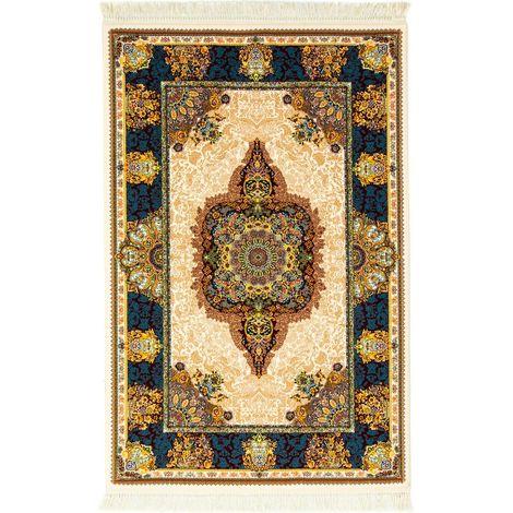 Tapis persan Zita  - 150x100cm, Rectangular - 100% Acrylique - Tissé - Beige