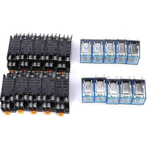 Lot de 10 supports de relais 8 broches LY2NJ, bobine 24V DC, composants électroniques haute qualité pour circuits industriels. (1/5)