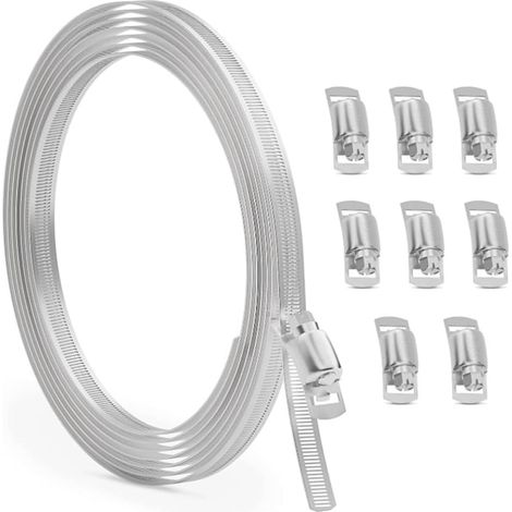 Collier de Serrage à Vis Sans Fin pour Tuyau, Collier de Serrage Adapté pour Conduit, Tube et Conduite de Carburant (1/5)