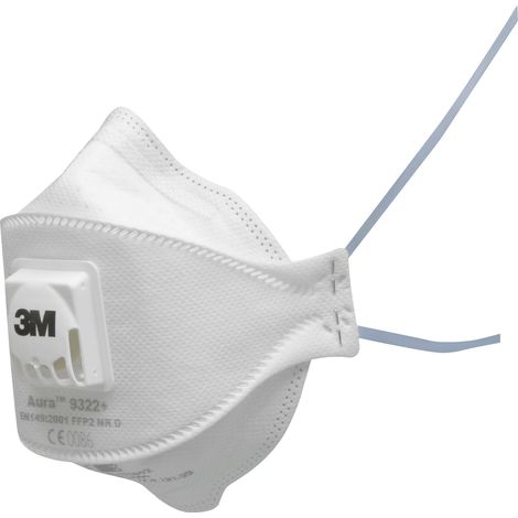 [NEUWERTIG] B-Ware 3 M Aura 9322+ 9322+ Feinstaubmaske Feinstaubfiltermaske Mit Ventil Ffp2 D 10 St.