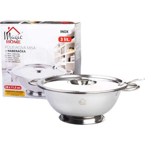 Schüssel MagicHome, Suppe mit Schöpfkelle, 3000 ml, Terrine, Edelstahl (1/2)