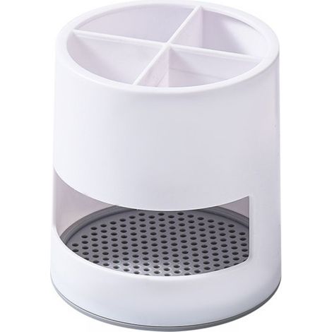 Porte-brosses à dents ventilé et anti-moisissures, boîte de rangement pour brosses à dents, rangement pratique pour salle de bain, étagère de rangement en plastique blanc (1/5)