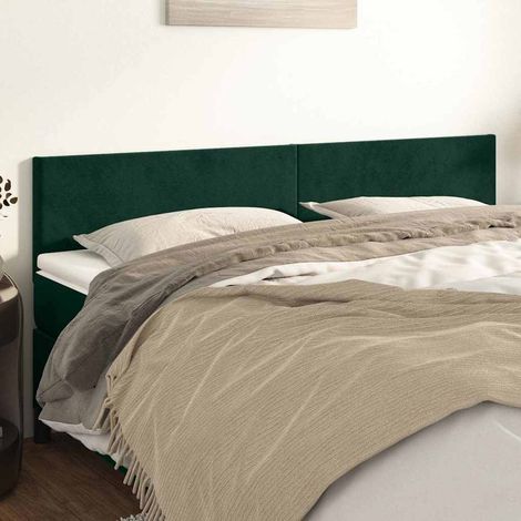 vidaXL Cabeceros terciopelo verde oscuro 180x5x78/88 cm (1/5)