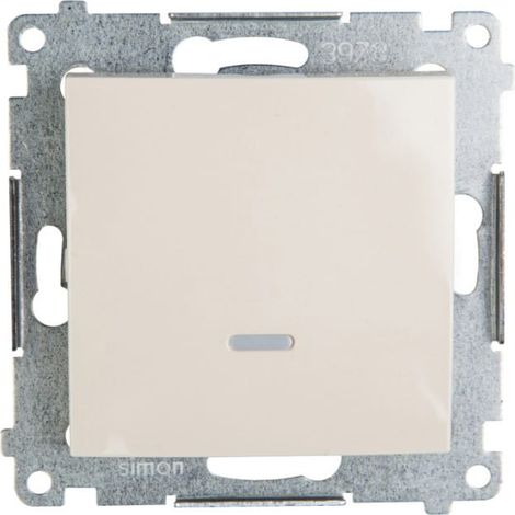 Simon 54 Einpoliger Schalter mit Beleuchtung, Schnellverbinder, cremefarben DW1L.01/41