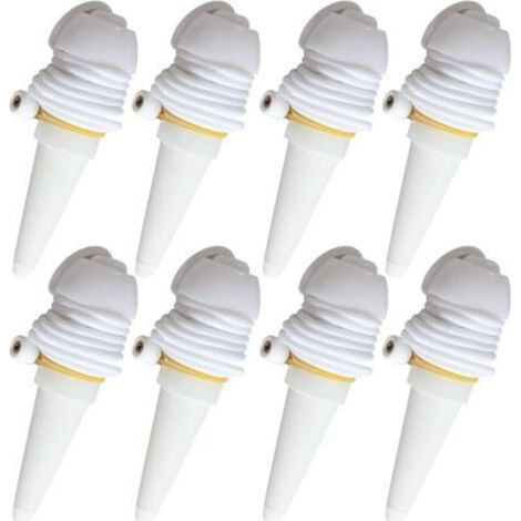 Sistema di irrigazione a goccia automatico per piante da interno, irrigatore a sifone da giardino, bianco, set da 8 pezzi