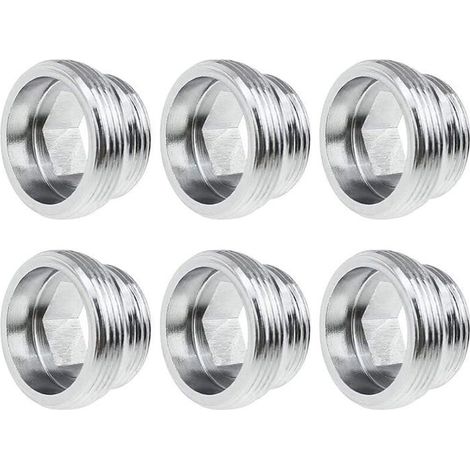 Set di 6 adattatori per rubinetto in metallo argentato, adatti per rubinetti da cucina e bagno, disponibili in vari colori. Garden Cottage (1/4)