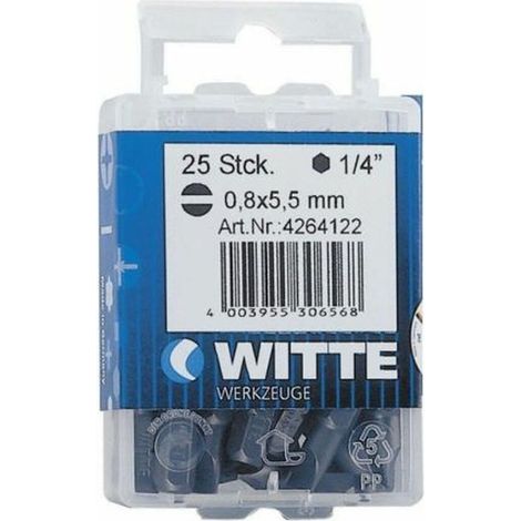 Punte WITTE in scatola di plastica, 25 mm, lunghezza 25 mm, tipo PL 4. (1/2)