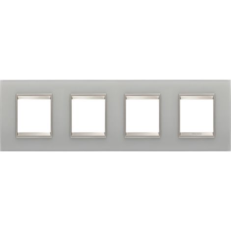 PLAQUE LUX 2+2+2+2P H VERRE NATUREL GEWISS GW16228GT