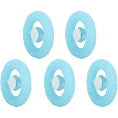 Lot de 5 anneaux de préhension rotatifs en forme de pneu, à effet gyroscopique, pour soulager le stress (bleu).