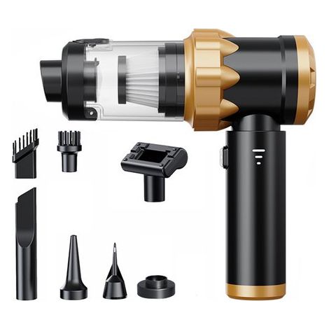 Aspiradora de mano, aspiradora de mano de 22000 Pa con batería, aspiradora coche motor sin escobillas, aspiradora inalámbrica coche, color negro (1/5)