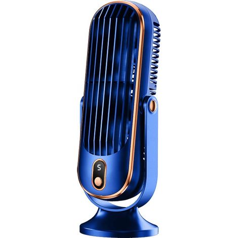 Ventilatore da tavolo a torre - Blu - 5 velocità - Ultra silenzioso 22 dB - Alimentazione USB - Flusso d'aria turbo - Pale rimovibili - Portatile - Ufficio - Camera da letto e esterni (1/5)