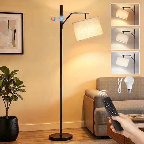 168 cm Lampadaire LED Rechargeable pour Salon avec Télécommande, Moderne Lampadaire Arc, 3 Températures de Couleur, Lampe à Pied pour Chambre à Coucher Bureau, Ampoule LED Incluse (1/5)