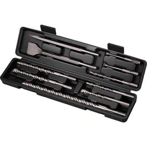 Punte E Scalpelli Per Trapano Demolitore Attacco Sds Plus Set 10 Pz In Valigetta