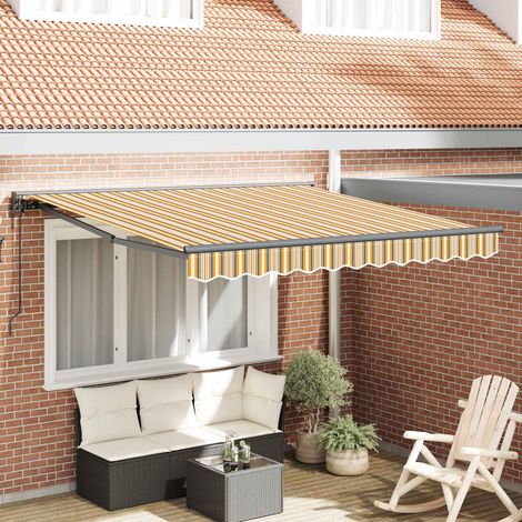 Toldo Retráctil Rayas Multicolor 350x250 cm tela