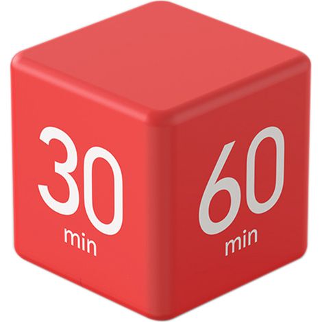 Cube Timer - 5 15 30 60 Min Preset Countdown Timer - Kitchen Study Workout Focus Timer - ABS Plastic - Requires 2 AAA Batteries (1/5)