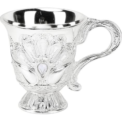 Retro-Weinglas, multifunktionales dekoratives Schnapsglas aus Metall, Weinkelch für Bar, Vitrine, Schrankgriff, silberfarben (1/5)