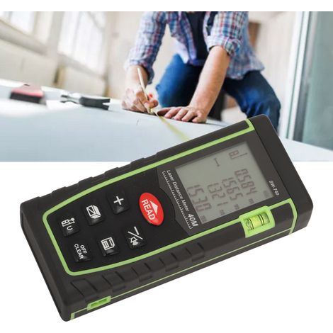Télémètre laser, instrument de mesure infrarouge portatif, règle électronique, échelle laser, laser classe II, laser type 2, 630-670 nm, 1mWSW-T40, emballage en anglais. (1/5)