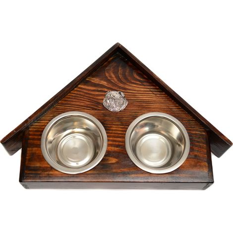 Griffon di Bruxelles, Griffon Bruxellois I - supporto in legno con ciotole per cani, ciotole decorative per cani, regalo per l'adozione di un cane di Art-Dog (1/5)