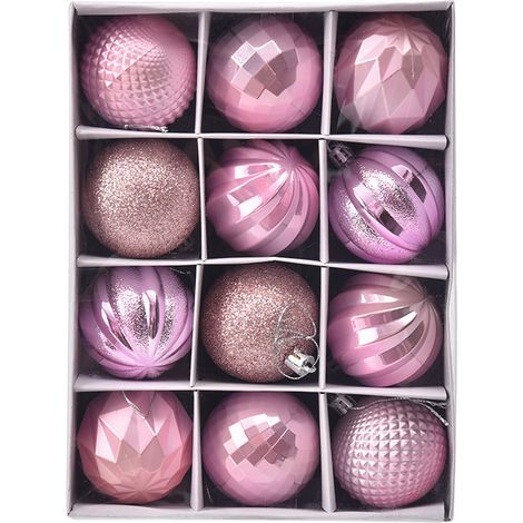 Lot de 12 boules de Noël en papier de forme spéciale, 6 cm, décorations de fenêtre de Noël, pendentifs pour sapin de Noël (1/5)