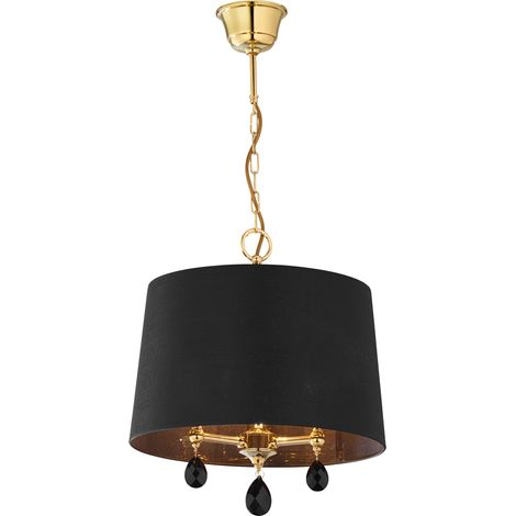 Lampadario EGIDA Jupiter ottone nero 3xE27 cristalli (1/2)
