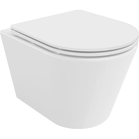 Mexen Rico cuvette WC sans rebord Tornado avec abattant slim à descente lente, duroplast, blanc brillant - 30720300T (1/5)