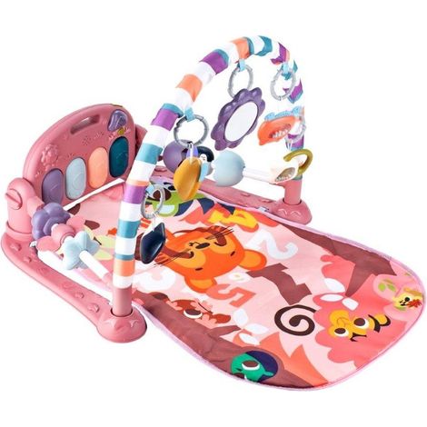 Tapis d'éveil interactif avec piano, hochets et anneaux de dentition POUR bébés