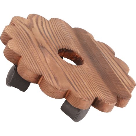 Soporte móvil para macetas con ruedas con freno – Base de madera maciza desmontable – Soporte cuadrado para plantas, tamaño variable, Ø 20–35 cm (1/5)