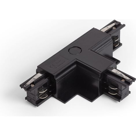 Conector 'Left Side' Tipo T para Carril Trifásico Empotrable Aluminio Negro (1/4)