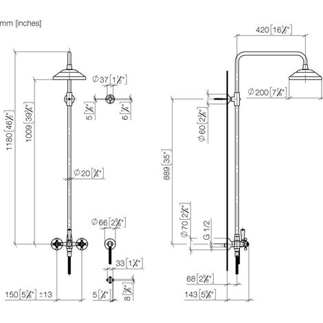 DORNBRACHT 26633360-39 Colonne de douche avec mitigeur de douche (1/2)