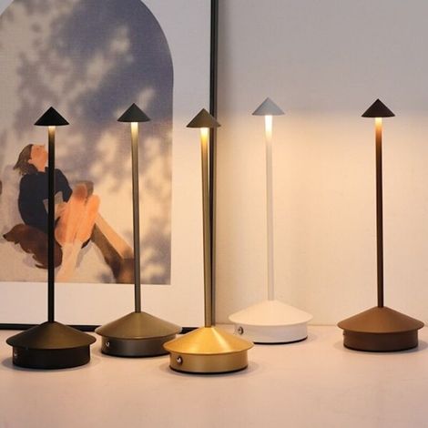 Lampe de bureau LED à intensité variable, indice de protection IP54, adaptée à une utilisation intérieure et extérieure, avec prise, hauteur 29 cm, prise standard européenne - Corten-Wellngs Brun sabl (1/5)