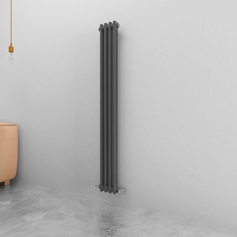 Acezanble 1500x200mm 2 Column Anthracite Vertical Traditional Cast Iron Style Radiator (1/4)