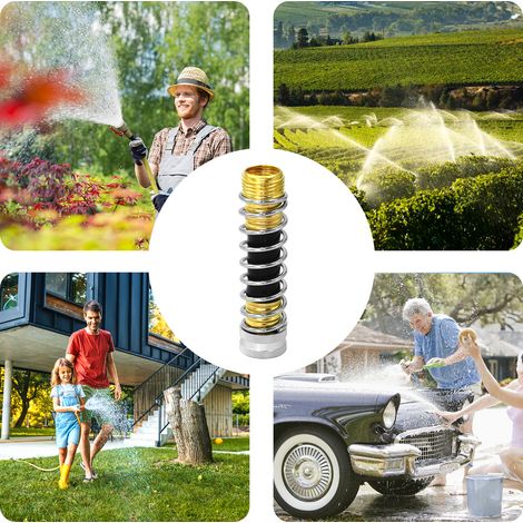 Adattatore di prolunga per tubo da giardino con molla a spirale da 3/4 di pollice, protezione contro la torsione dell'acqua, per patio, prato, agricoltura, irrigazione, lavaggio auto. (1/5)