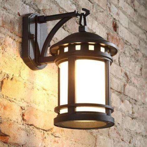 Applique murale extérieure vintage en fer – Lampe industrielle rétro 18×24×31 cm – Éclairage pour mur de feu – Ampoule non fournie (1/3)