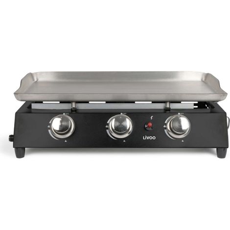 7200 w gas-plancha aus schwarzem metall - Livoo - DOC249