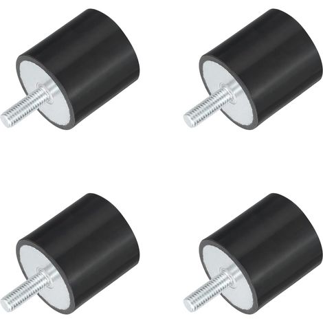 Threaded Rubber Mounts M8 Vibration Isolators Cylindrical Damper with Rods 40 x 40 mm 4 Pieces de Vibration, Amortisseur Cylindrique avec Tiges (1/5)