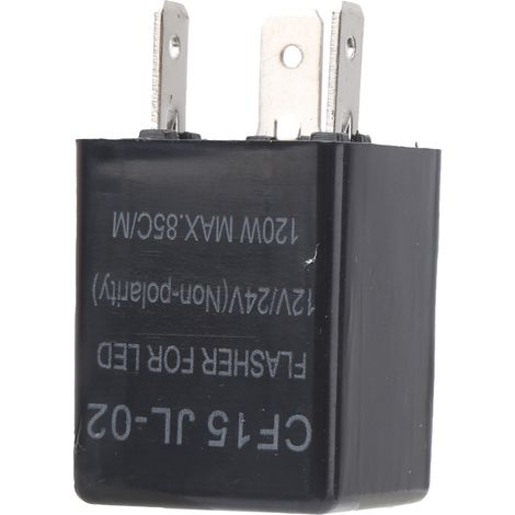 Relais clignotant CF15 JL-02 universel 12V 24V sans polarité, boîtier ABS, sortie normalement ouverte, flash LED. (1/5)