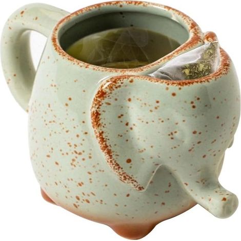 Ceramic Elephant Mug, Tea and Coffee Mug, Animal Tumbler for Hot and Cold Drinks, Gift for Animal Lovers, Tea, Coffee, Juice, Water and Soup (1/5)