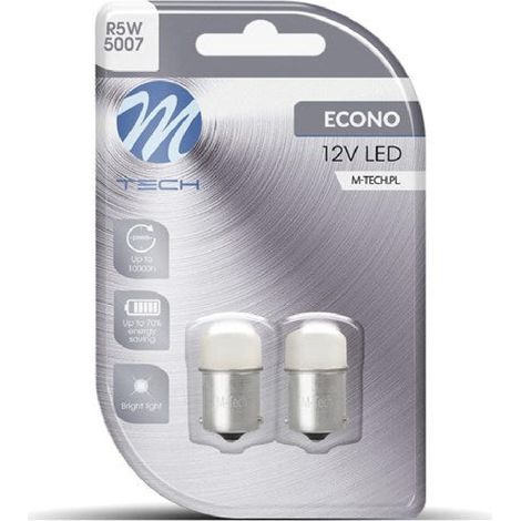 2 Ampoules Led P21W Ba15S 1.03W 12V -Blister- Econo Mtech