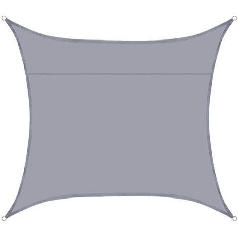 royaluxe-Voile d'ombrage imperméable 2,5 x 2,5 m Anthracite Rectangle Bloc UV Pare-soleil pour arrière-cour, terrasse, terrasse, jardin, activités de plein air et installations - RWVoile d'ombrage (1/5)