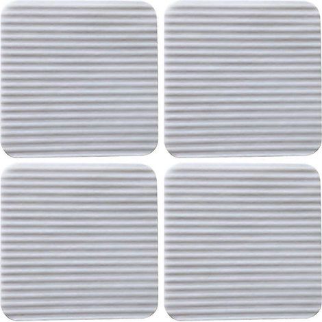 Lot de 4 bandes adhésives antidérapantes pour tapis et moquettes.-10X10CM-White (1/4)