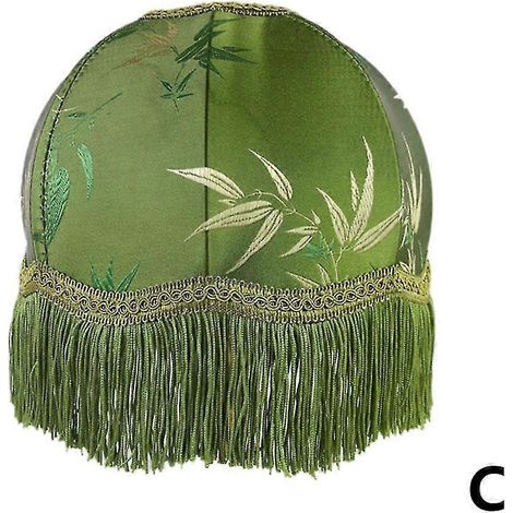 Abat-jour vert élégant avec bordure, abat-jour victorien vintage, abat-jour rétro pour lampe de table, style européen C (1/3)