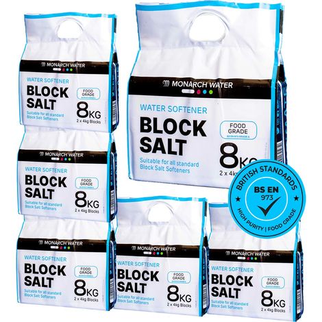Monarch Ultimate Water Softener Block Salt 8kg Bag 12x 4kg Salt Block Food Grade (1/5)