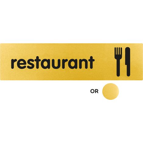Plaque de porte Restaurant - Classique or 170x45mm - 4490984