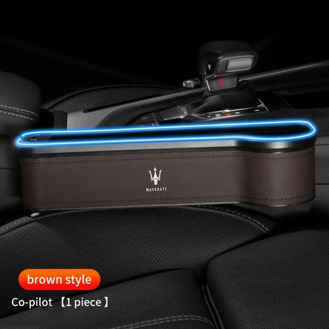 (Pour le modèle marron droit) Boîte de rangement en cuir pour l'espace entre le siège et la carrosserie, accessoires pour Maserati Levante, Ghibli, GranTurismo Coupé, Quattroporte Spyder (1/5)