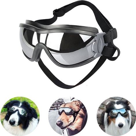 Hunde-Sonnenbrille Augenschutz für Hunde UV-Schutz Wasserdicht Winddicht Verstellbares Kopfband Geeignet für mittelgroße bis große Hunde zum und (1/5)