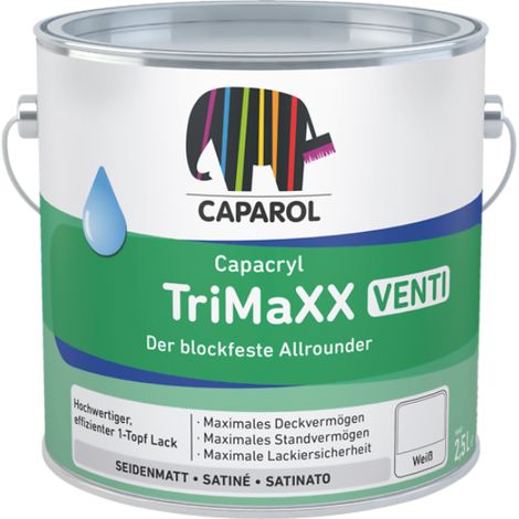 Caparol Capacryl TriMaXX Venti Waterbased Satin - White - 2.5 Litre