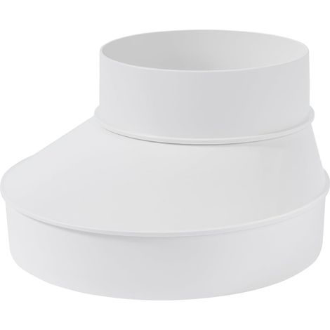 Réducteur de conduit rond 150 à 100 mm - Plastique blanc robuste - Raccord conique pour ventilation CVC - Salle de bain et cuisine (1/5)